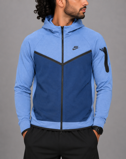 Nike Men Cotton Blue Zipper M