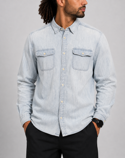Polo Ralph Lauren Men Denim Blue Shirt XL