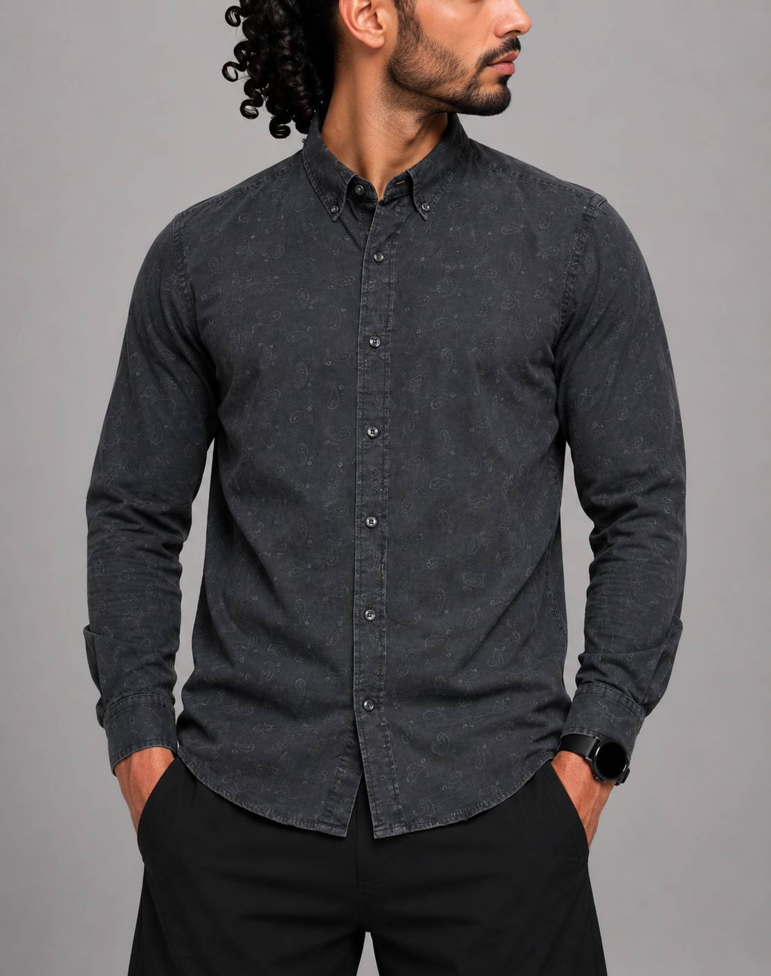 Polo Ralph Lauren Men Cotton Gray Shirt S