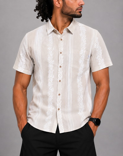 Hurley Men Cotton Cream Shirt M