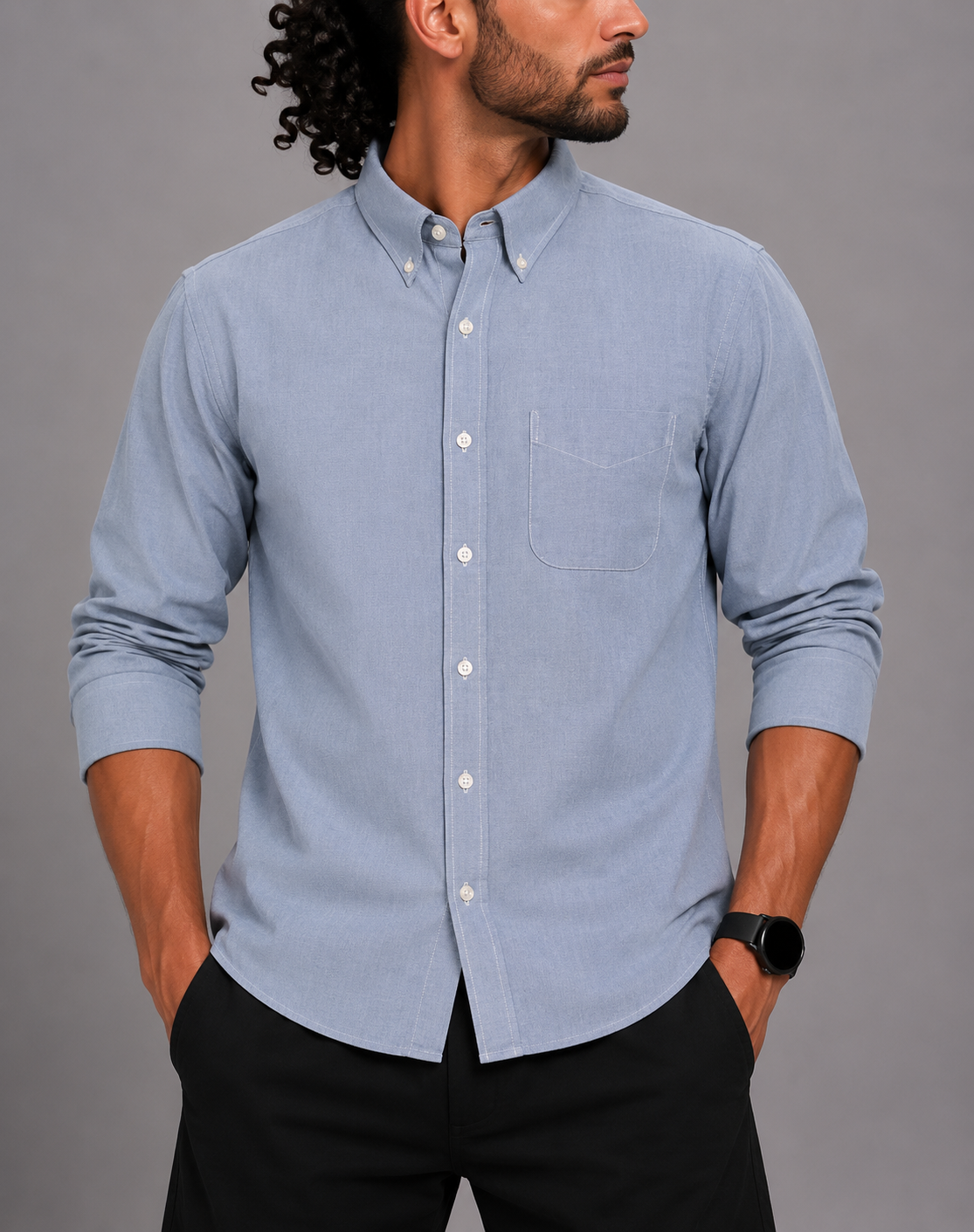Aroors Brothers Men Cotton Blue Shirt XL
