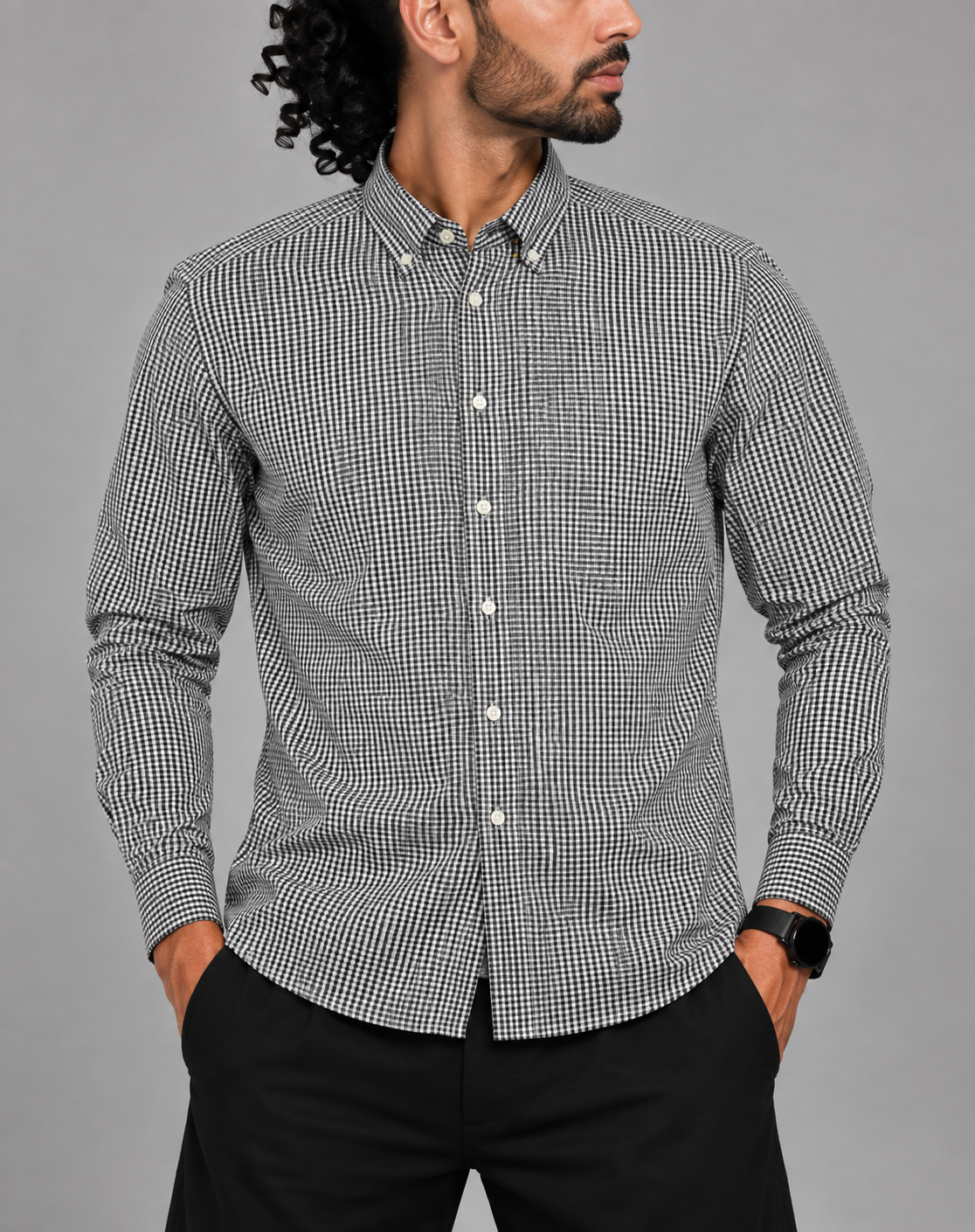 Aroors Brothers Men Cotton Black Shirt M