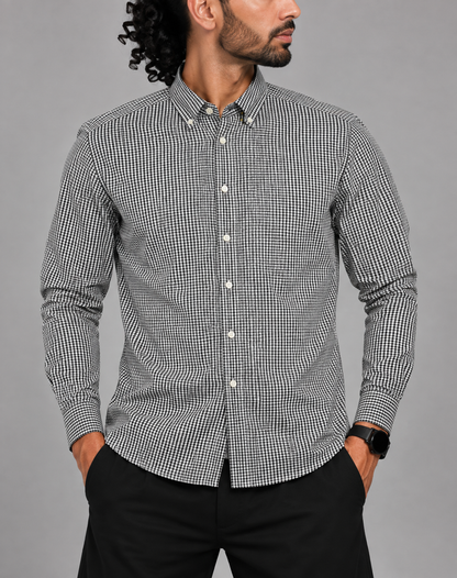 Aroors Brothers Men Cotton Black Shirt M