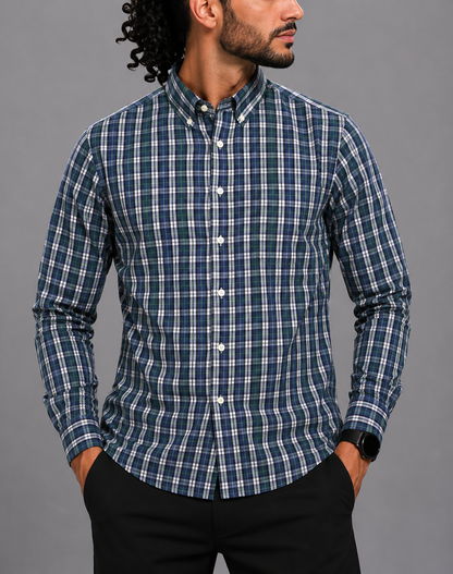 Aroors Brothers Men Cotton Blue Shirt XL