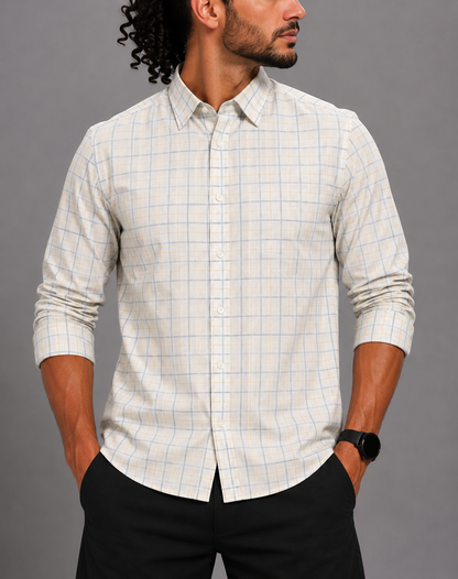 Aroors Brothers Men Cotton White Shirt L