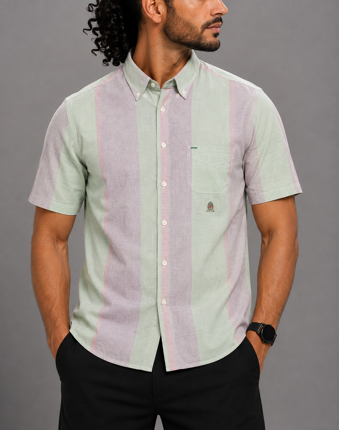 Tommy Hilfiger Men Cotton Green Shirt M