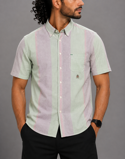 Tommy Hilfiger Men Cotton Green Shirt M