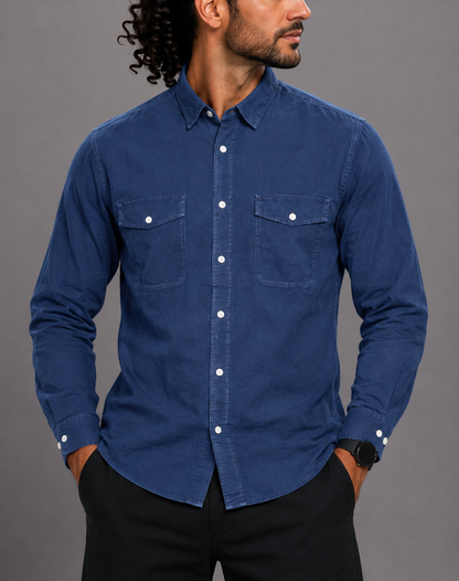 Nautica Men Cotton Blue Shirt XL