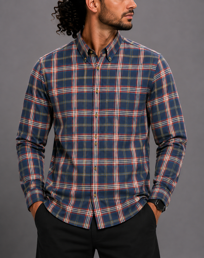 Aroors Brothres Men Cotton Blue Shirt XL