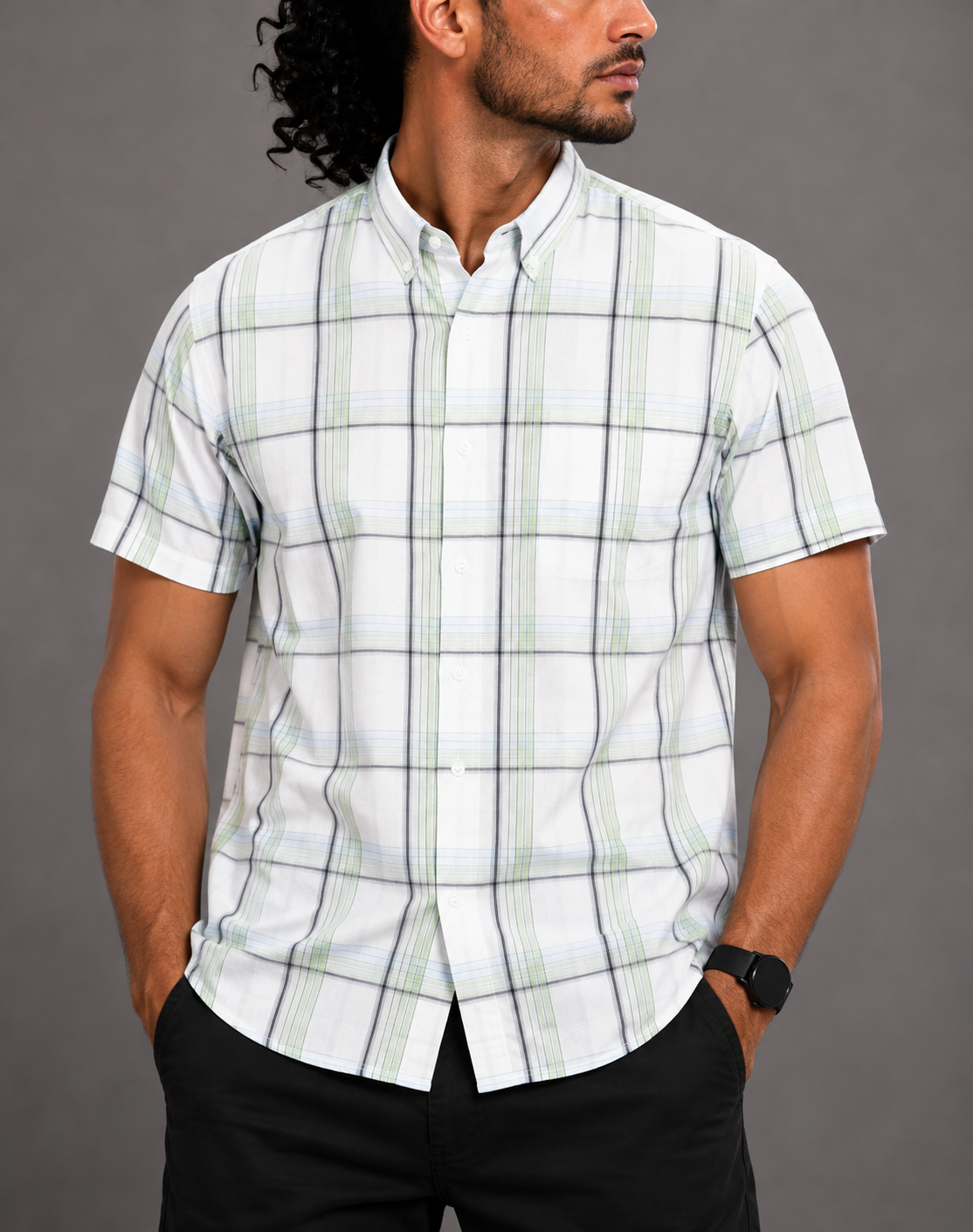Chaps Men Cotton White Shirt L
