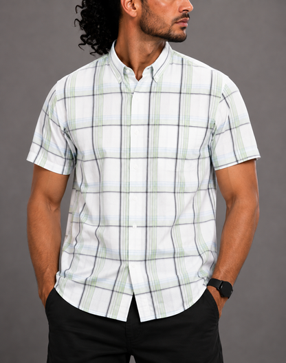 Chaps Men Cotton White Shirt L