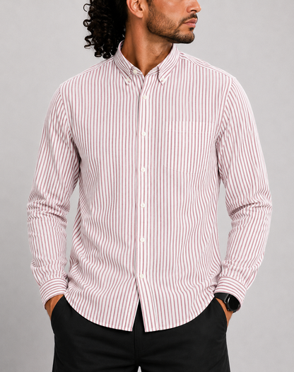 Aroors Brothers Men Cotton Red Shirt L