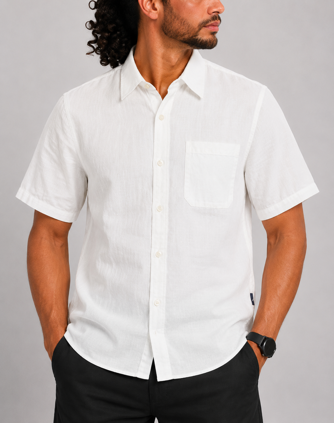 Nautica Men Cotton White Shirt L
