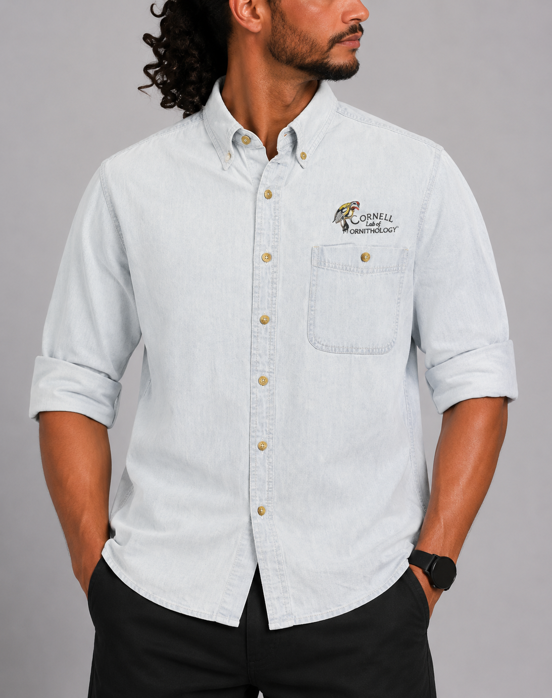 Lee Men Denim Blue Shirt M
