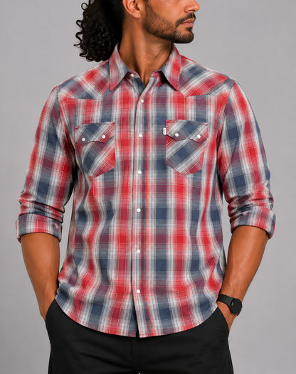 Levi's Men Cotton Red Shirt 2XL