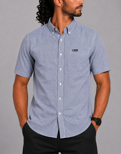 Chaps Men Cotton Blue Shirt S