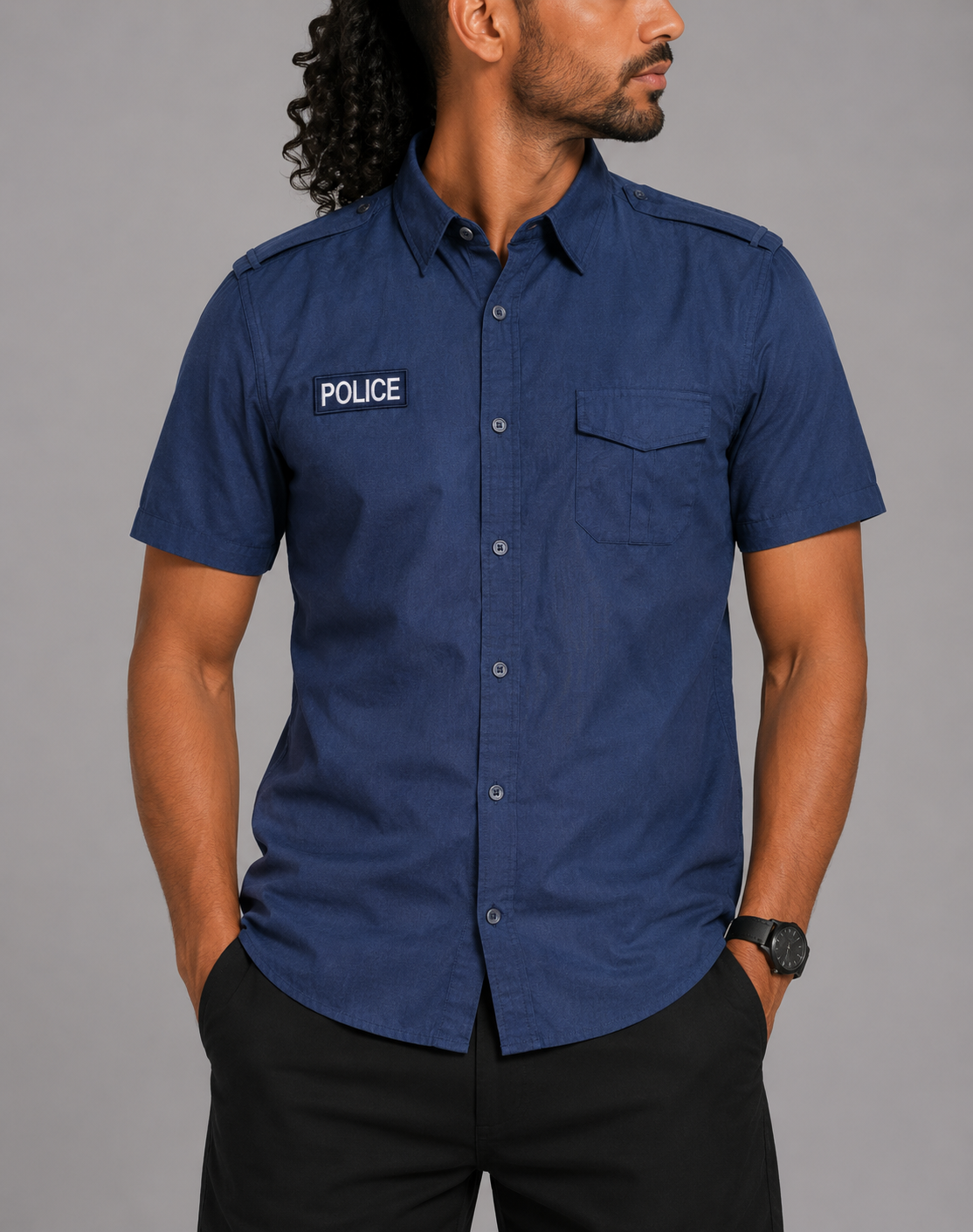 Spirit Men Cotton Blue Shirt M