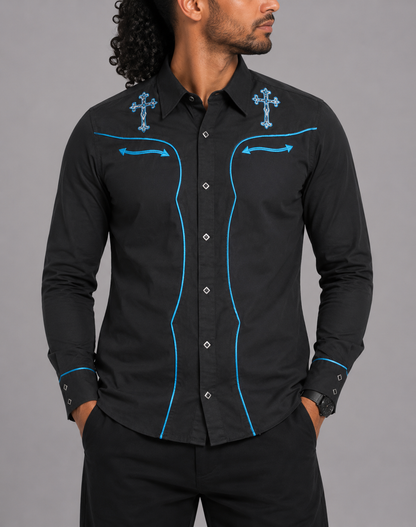 Wrangler Men Cotton Black Shirt 2XL