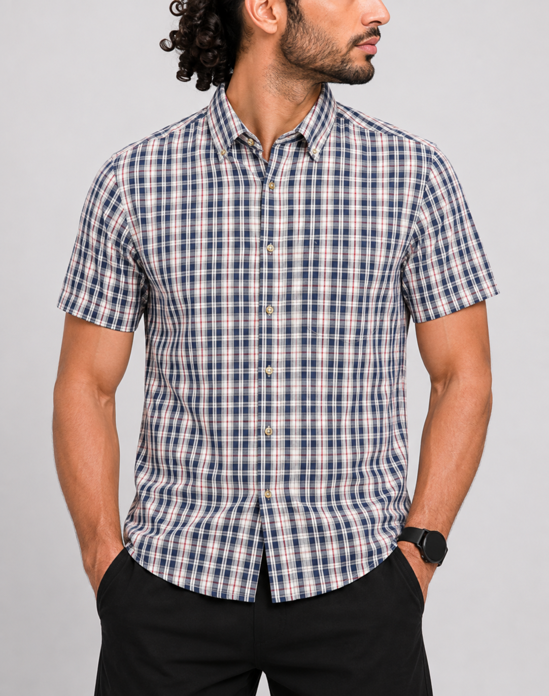 Wrangler Men Cotton Gray Shirt L