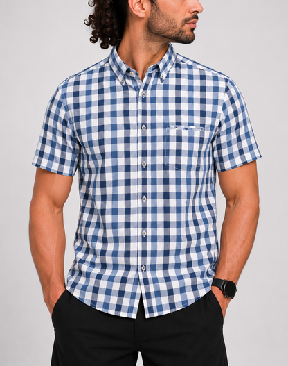 Eddie Bauer Men Cotton Blue Shirt XL