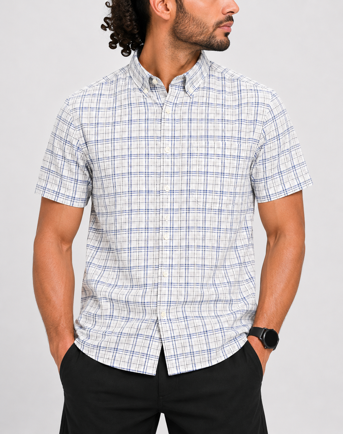 Eddie Bauer Men Cotton Blue Shirt L