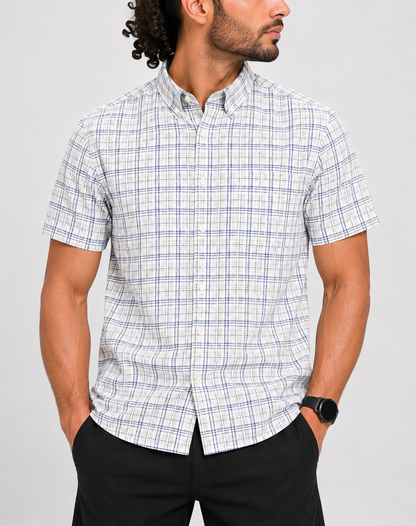 Eddie Bauer Men Cotton Blue Shirt L