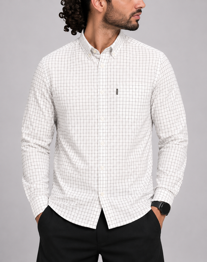 Barbour Men Cotton Cream Shirt M