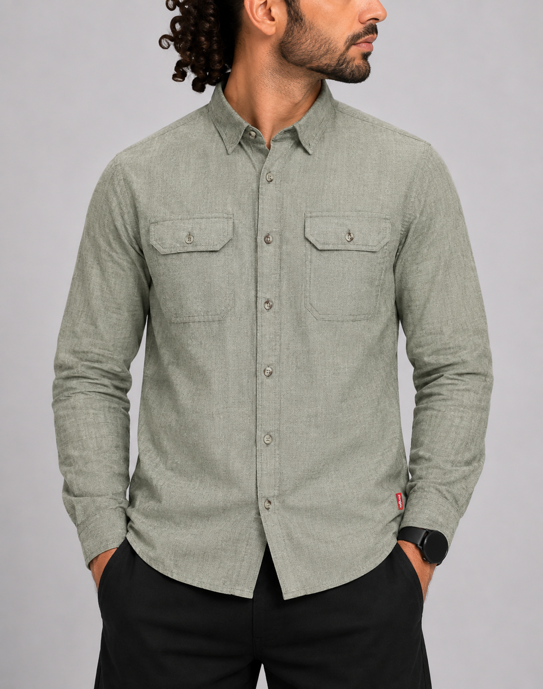 Wrangler Men Cotton Green Shirt XL