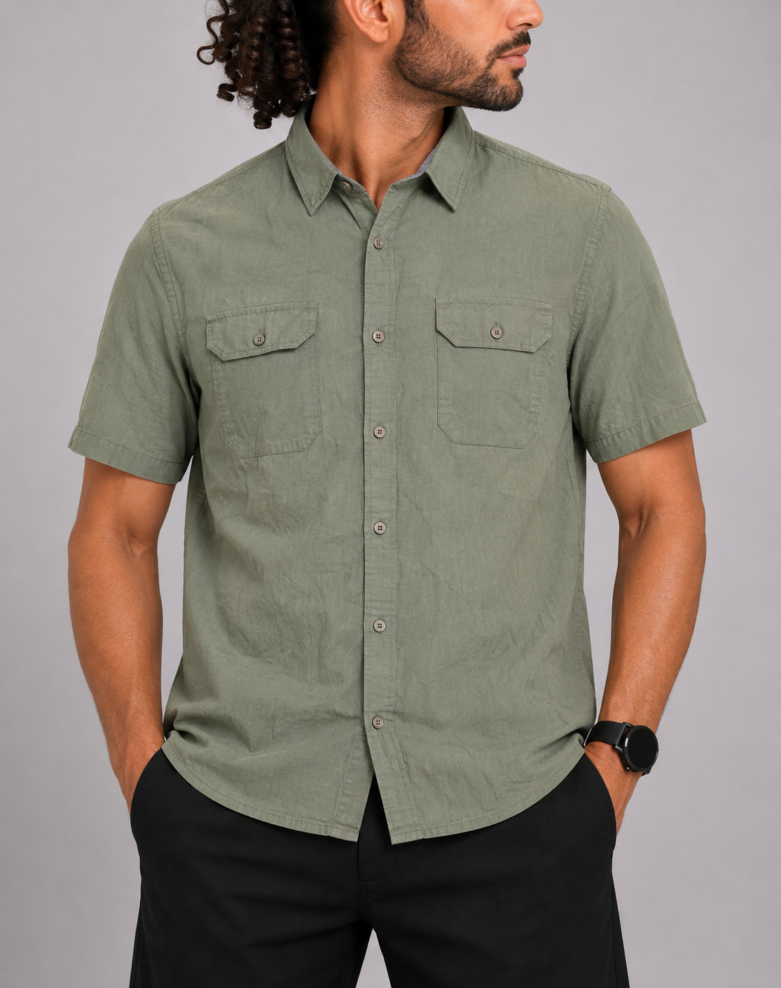 Wrangler Men Cotton Green Shirt XL