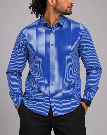 Hugo Boss Men Cotton Blue Shirt L