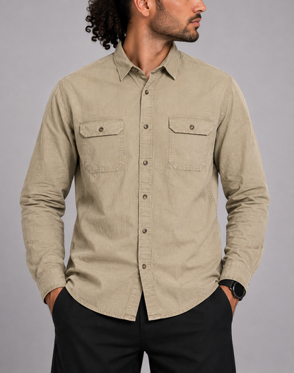 Wrangler Men Cotton Brown Shirt XL