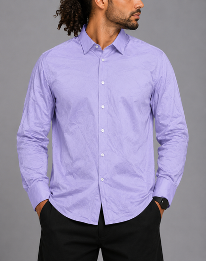 Calvin Klein Men Cotton Purple Shirt L