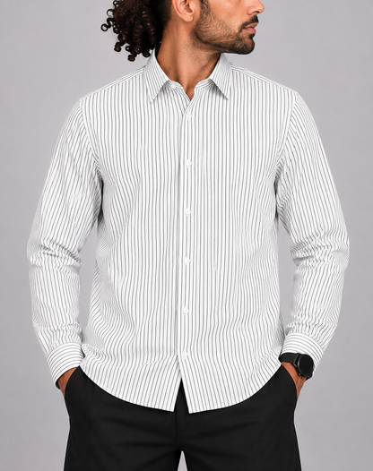 Chaps Men Cotton Blue Shirt L