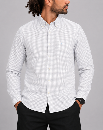 Izod Men Cotton Blue Shirt L