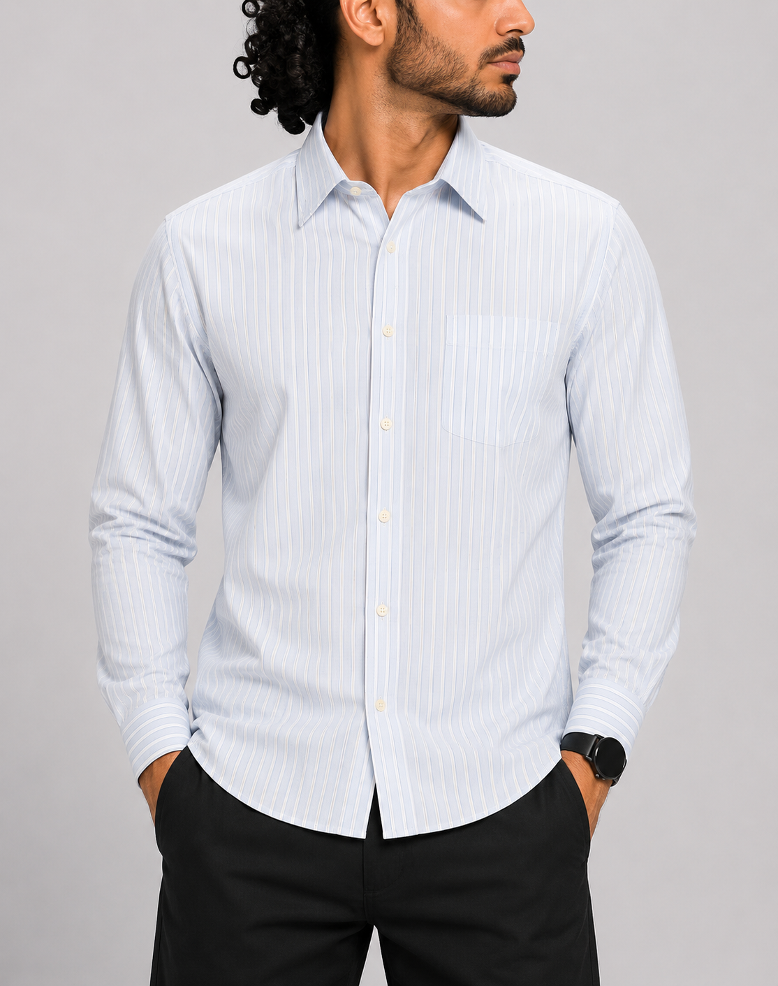 Nautica  Men Cotton Blue Shirt L
