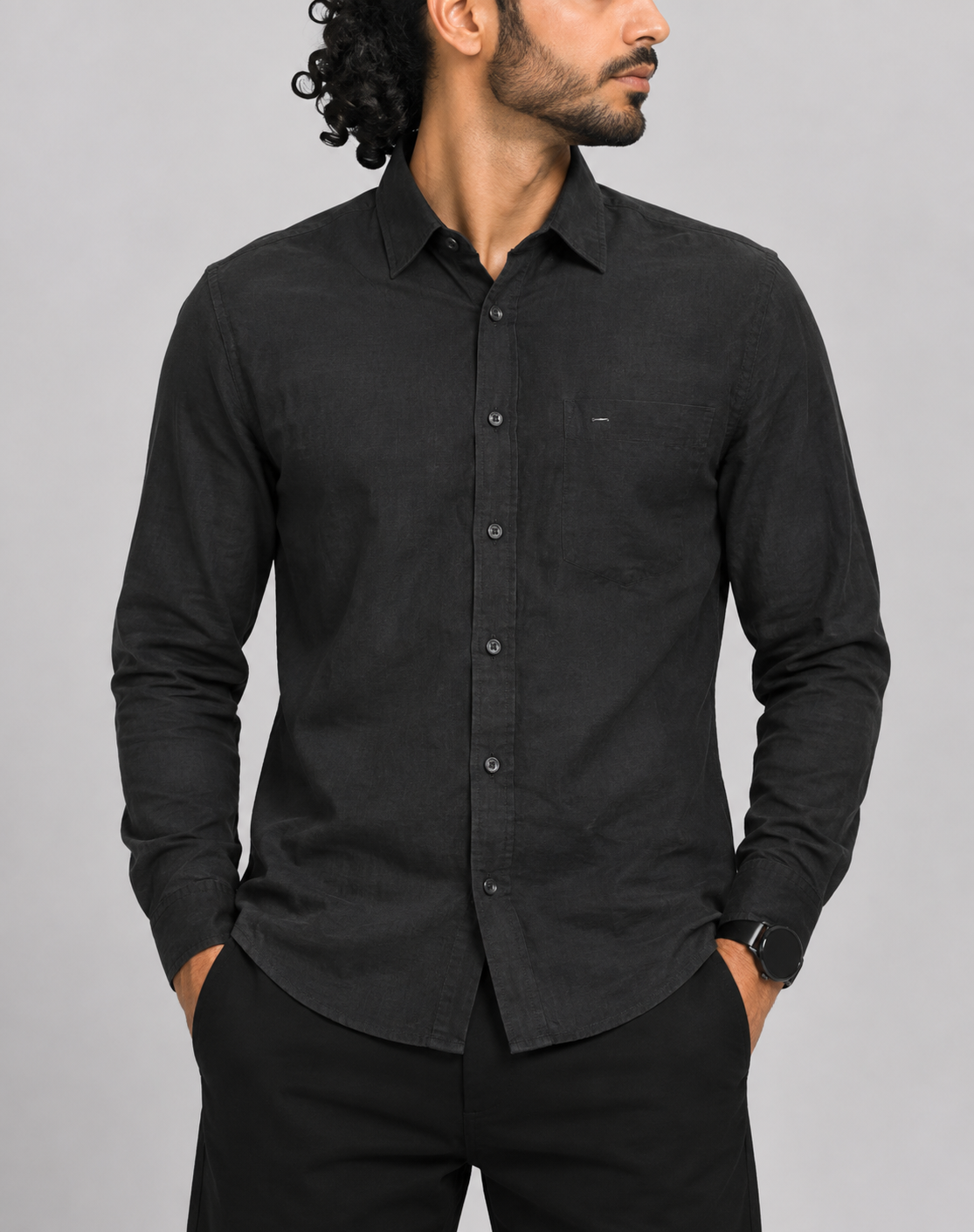 Calvin Klein Men Cotton Black Shirt XL