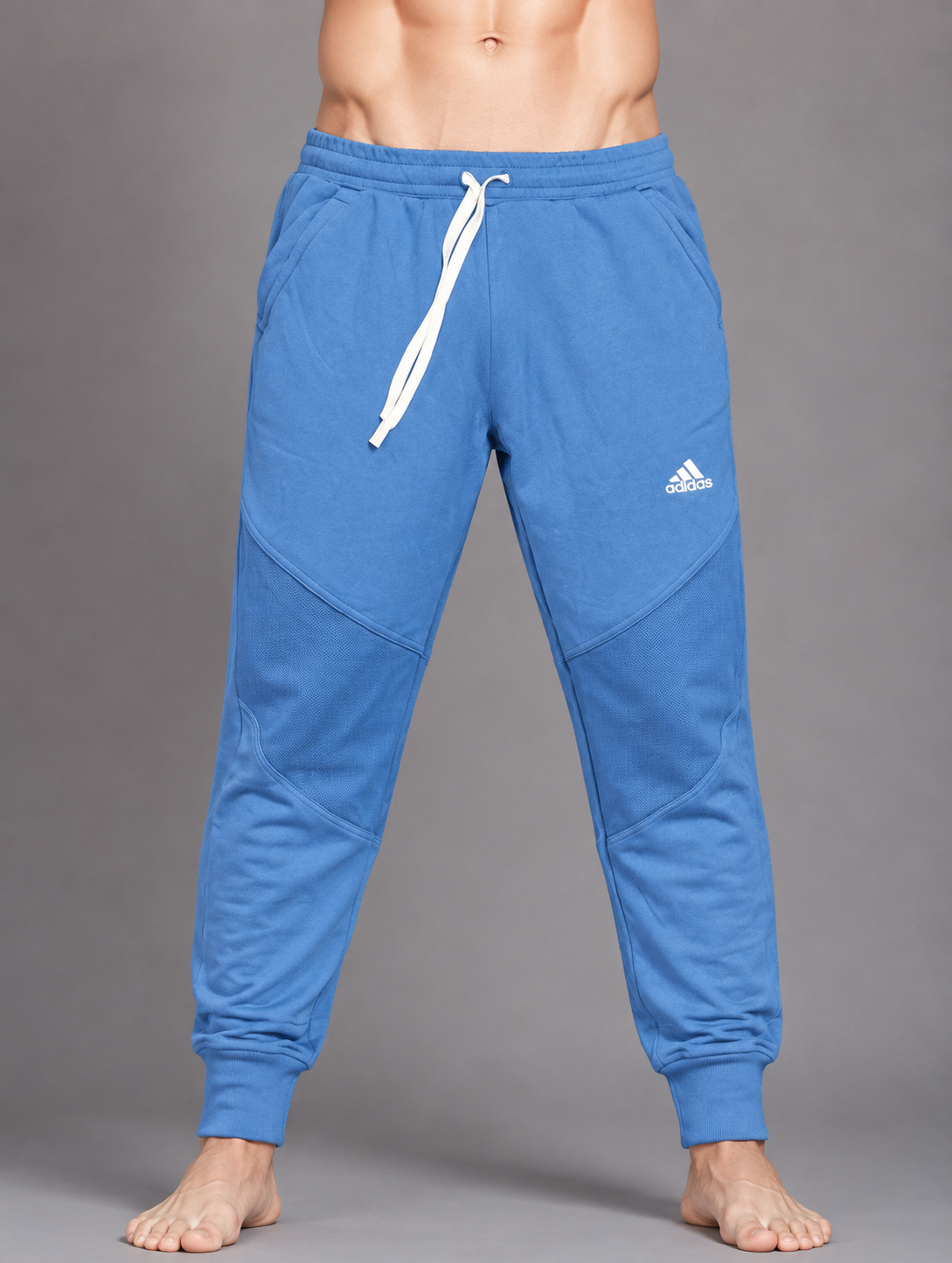 Adidas Men Cotton Gray Trouser S