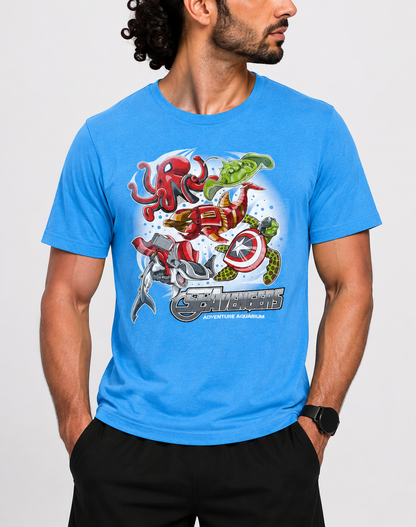 Delta Soft Men Cotton Blue T Shirt L
