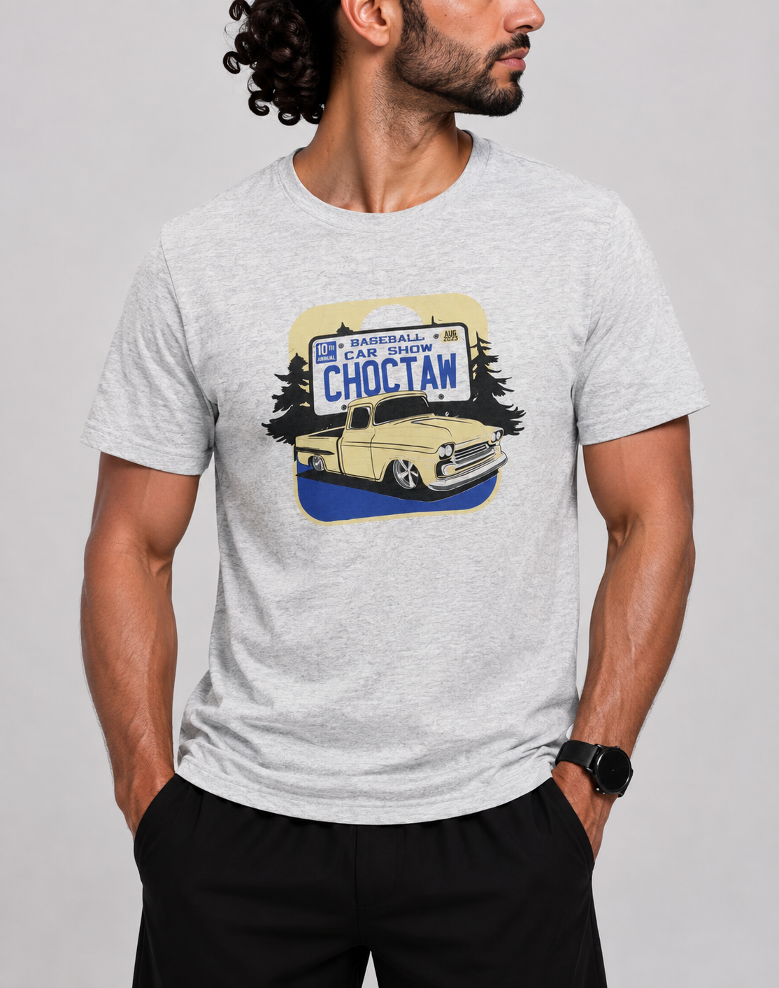 Dist Rict Men Cotton Gray T Shirt Large