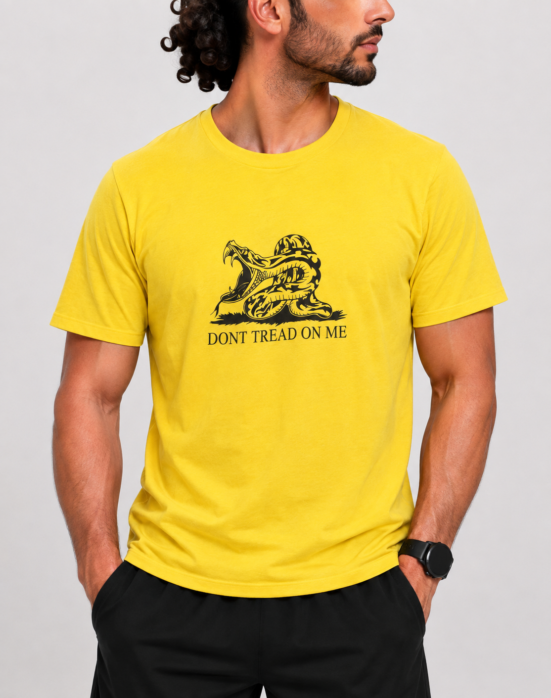 Gildan Men Cotton Yellow T Shirt L