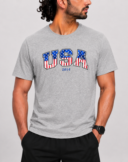 USA Men Cotton Gray T Shirt L