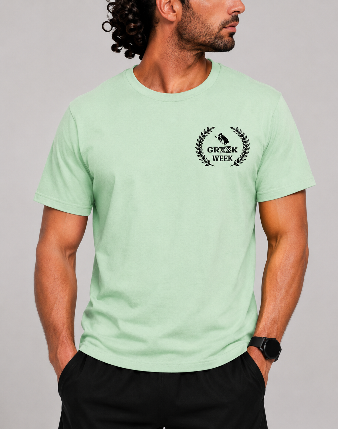 Gildan Men Cotton Green T Shirt M