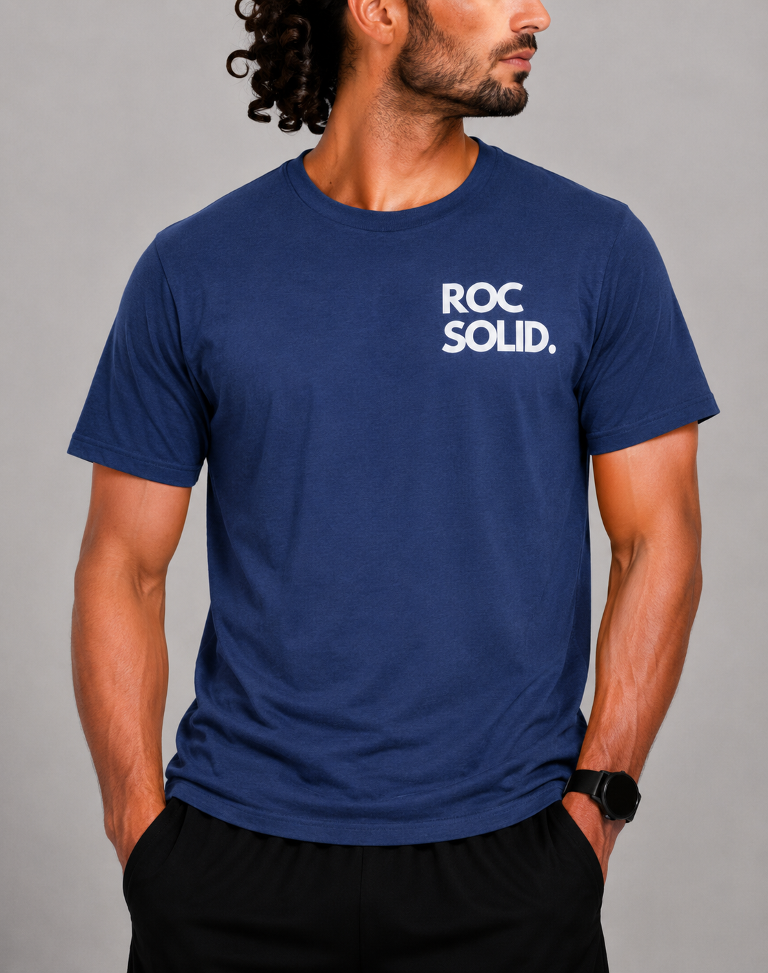 Gildan Men Cotton Blue T Shirt L