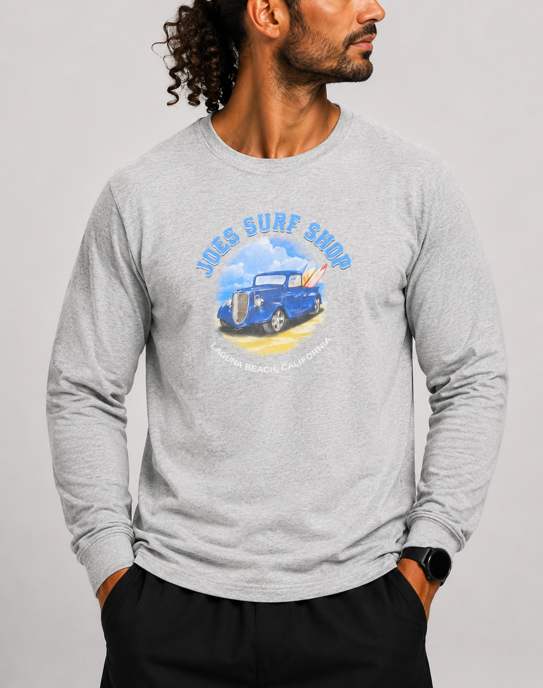 Joes Surf Shop Men Cotton Gray T Shirt