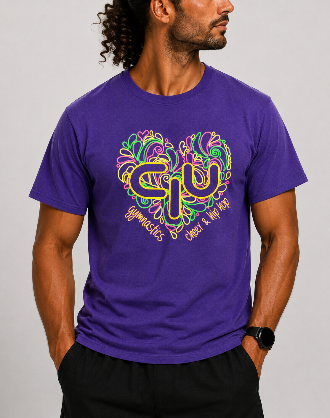 Gildan Men Cotton Purple T Shirt M