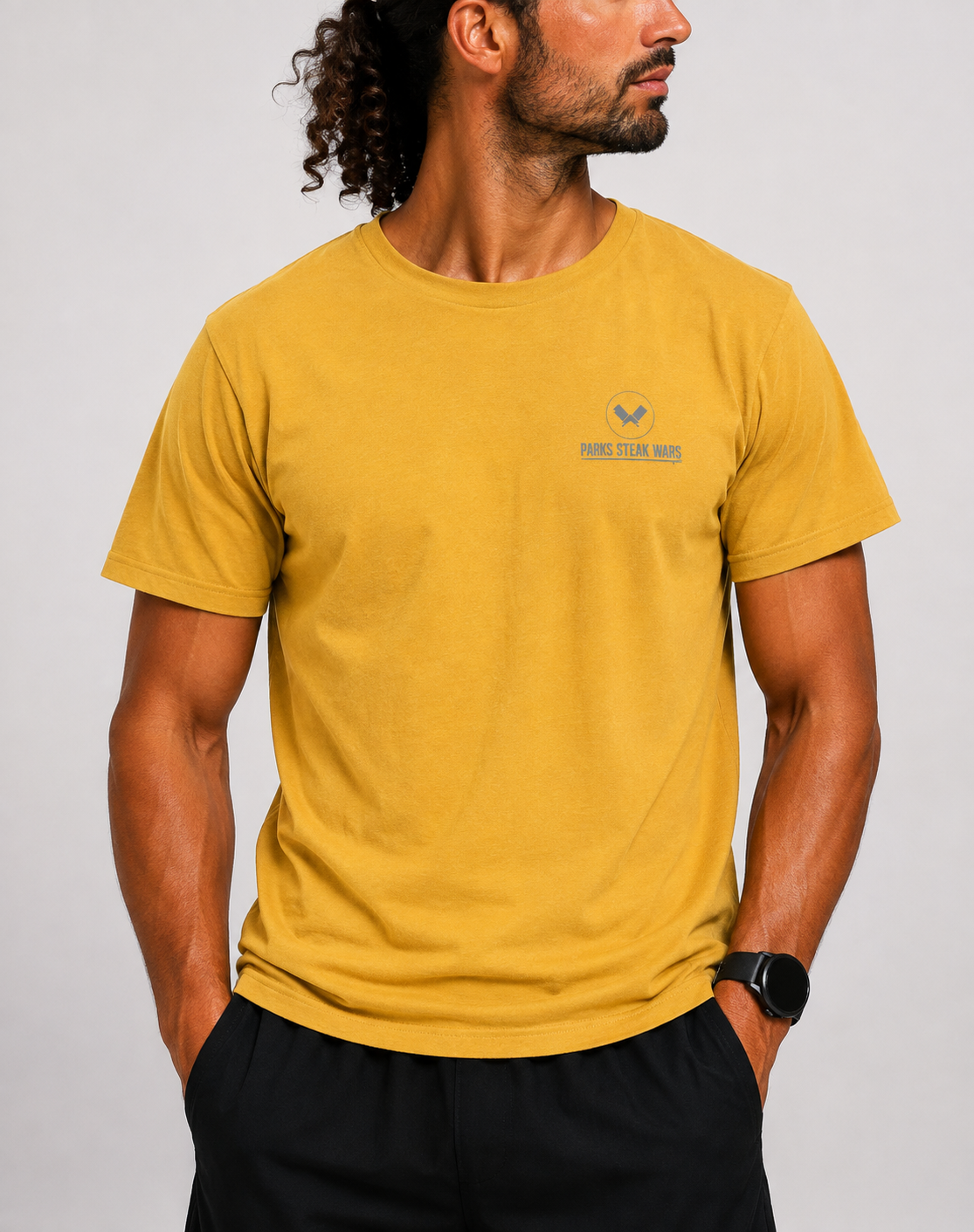 Dist Rict Men Cotton Yellow T Shirt XS