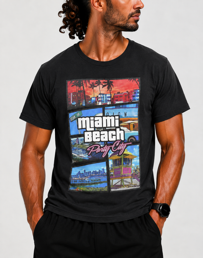 Surf Style Men Cotton Black T Shirt L