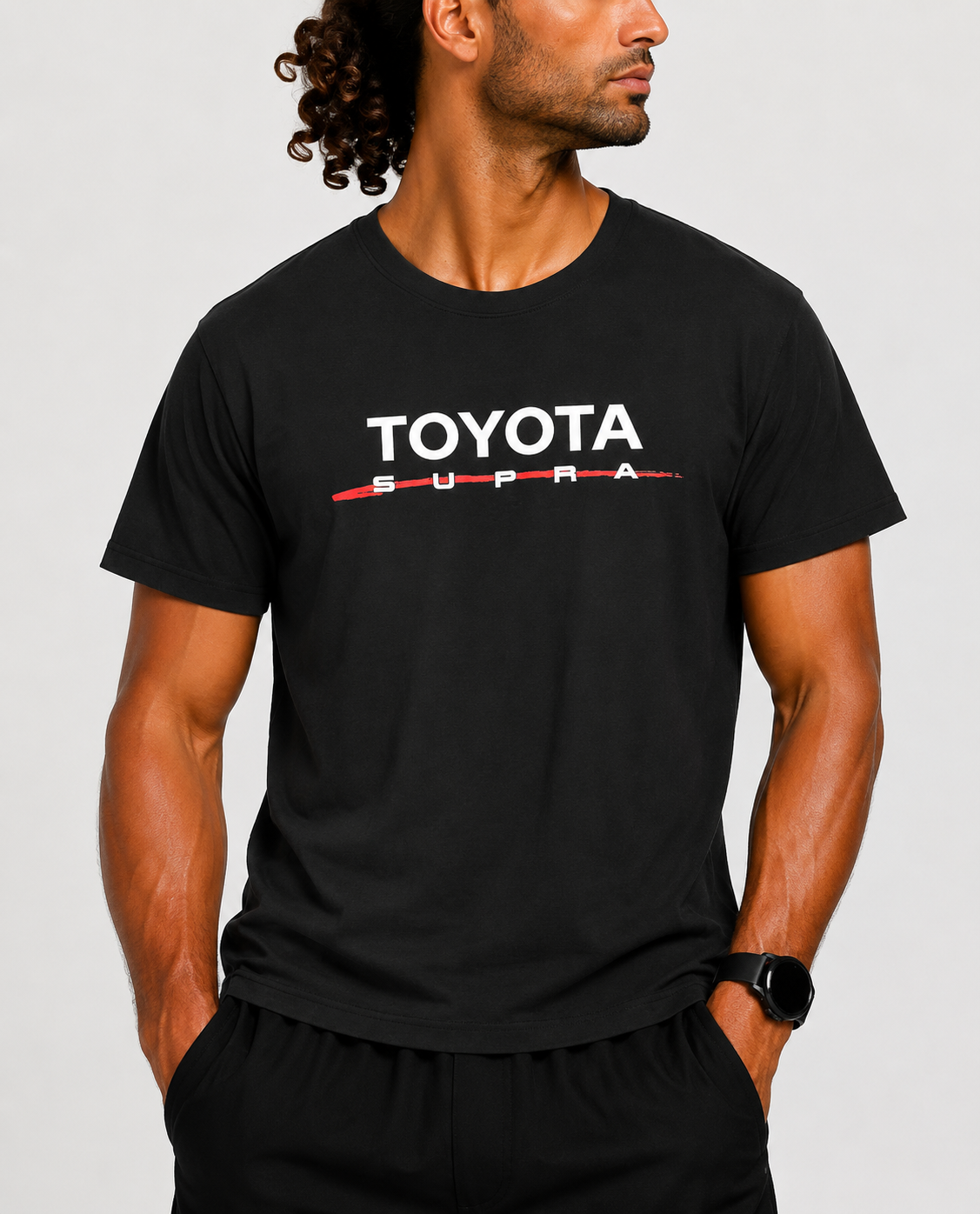 Toyota Men Cotton Black T Shirt XL