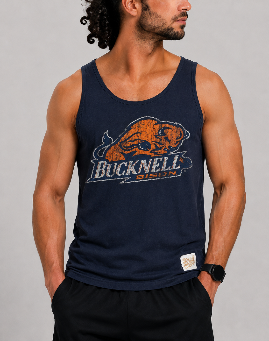 Retro Brand Men Cotton Blue Vest T Shirt Small