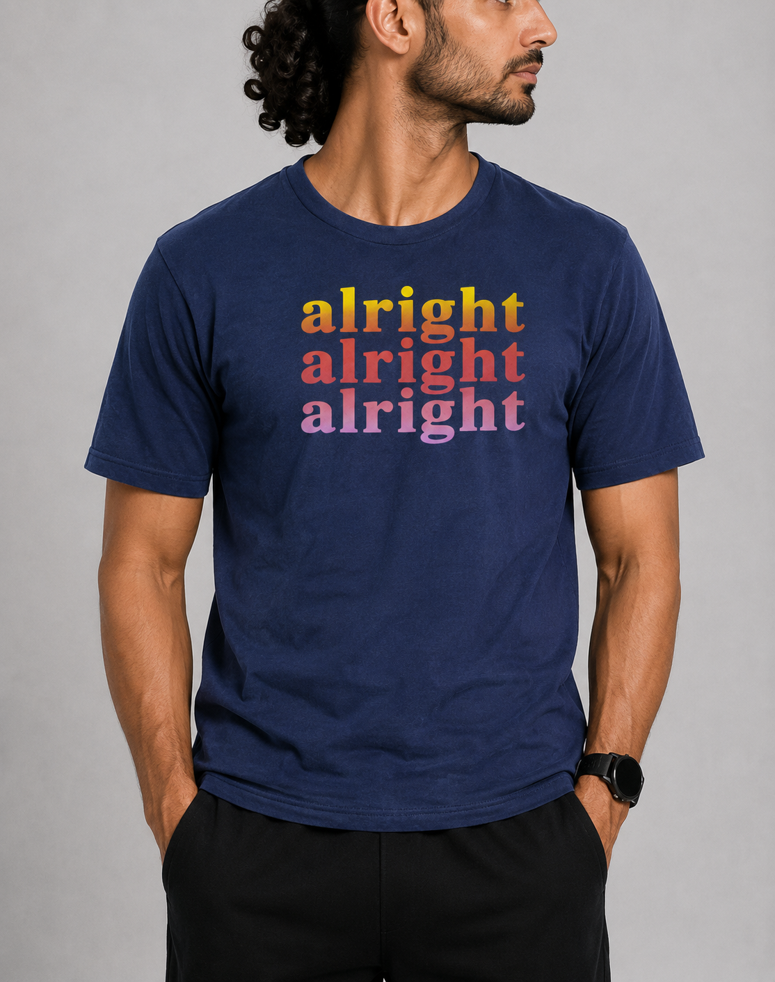 Tee Hag Men Cotton Blue T Shirt L